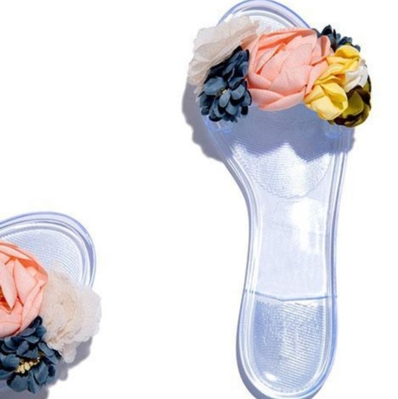 Multi-Color Floral Clear Sandals - Picture 3 of 5